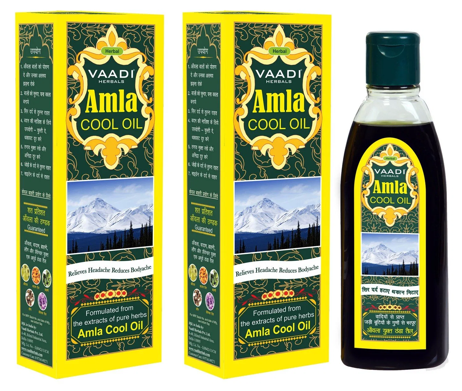 Набор охлаждающего масла для волос «Amla Cool Oil» с брахми и амлой от Vaadi Herbals Vaadi Herbals