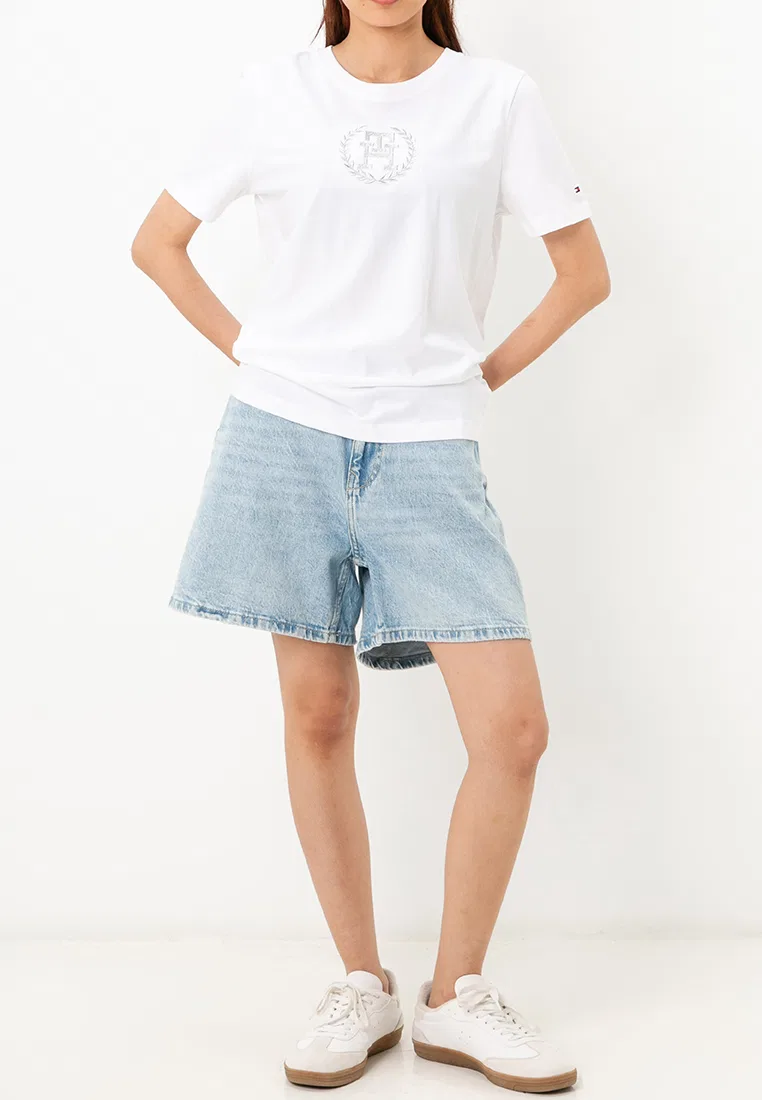 Футболка с круглым вырезом, Tommy Jeans Tommy Hilfiger, белый — фото 4