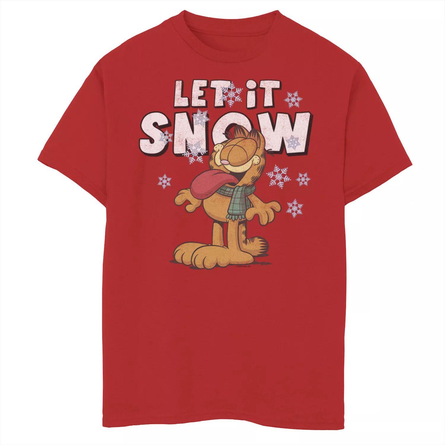 

Футболка Garfield Let It Snow с праздничным текстом и графическим рисунком для мальчиков 8–20 лет Licensed Character