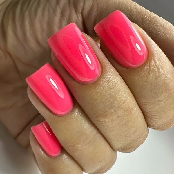 Гель для моделирования ногтей УФ/LED неоновый кораллово-розовый, 8 мл Pnb Strong iron gel, цвет neon coral pink — фото 2