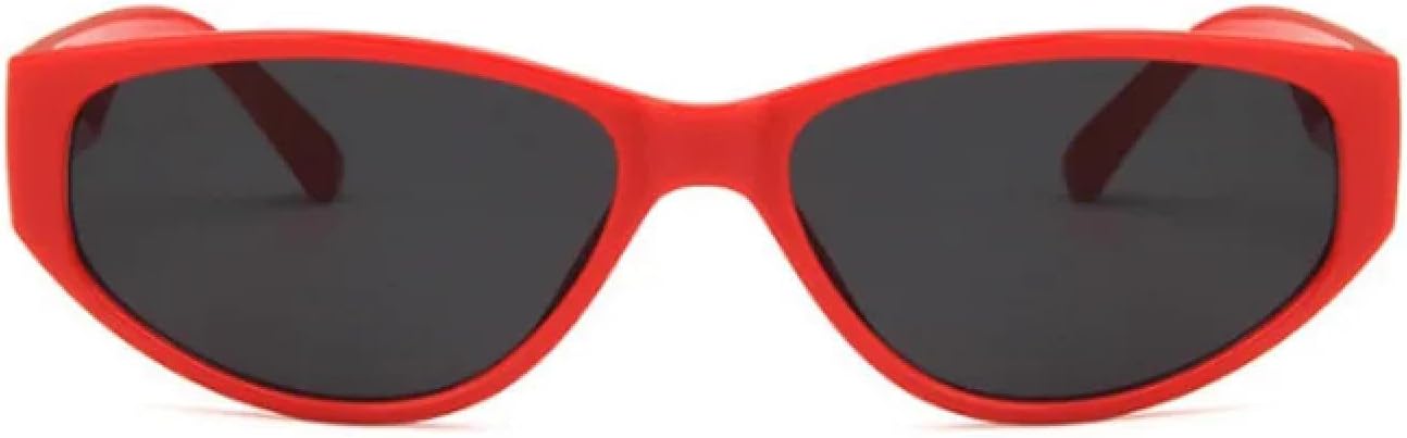 

Солнцезащитные очки с защитой от УФ-излучения UV400 | Маленькие цельные очки «кошачий глаз» | Для женщин и мужчин, для занятий спортом на открытом воздухе и вождения DSVIGF, Red-black