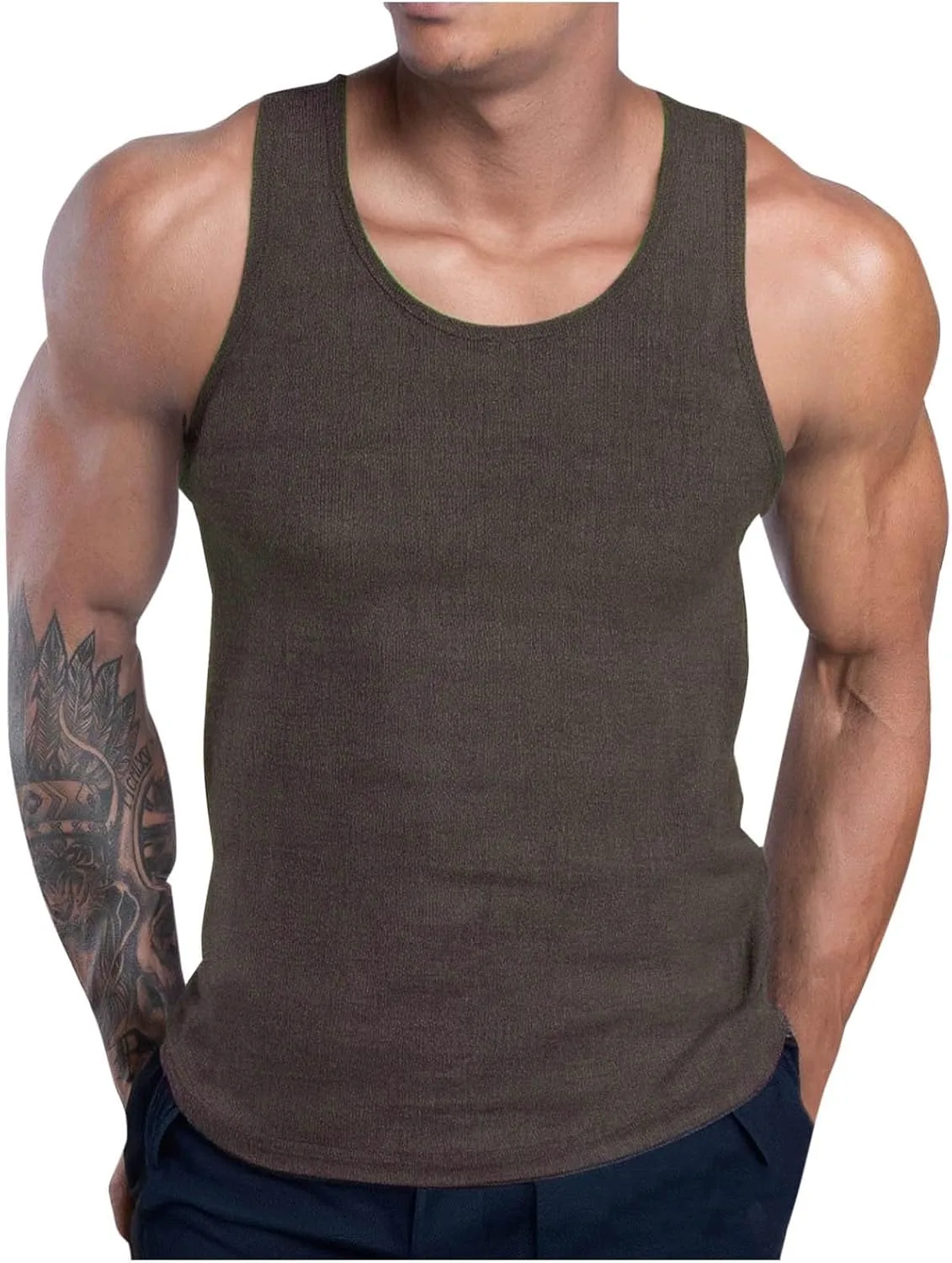 

Мужской безрукавный майка-стрингер для тренировок