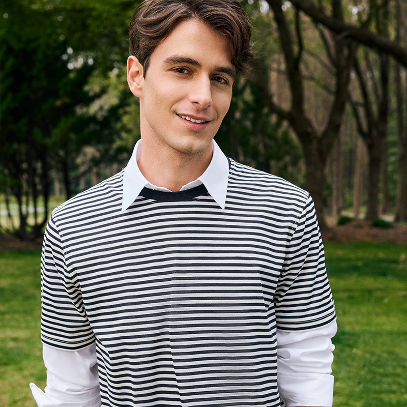 Tommy Hilfiger Футболка Men's Black White Stripes Z00 — фото 4