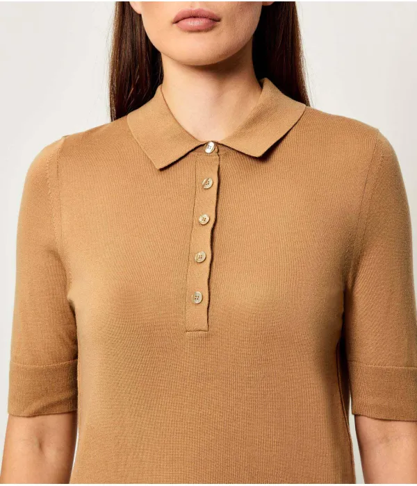 Футболка-Поло из шерсти Fidenka Regular fit Boss, бежевый — фото 4