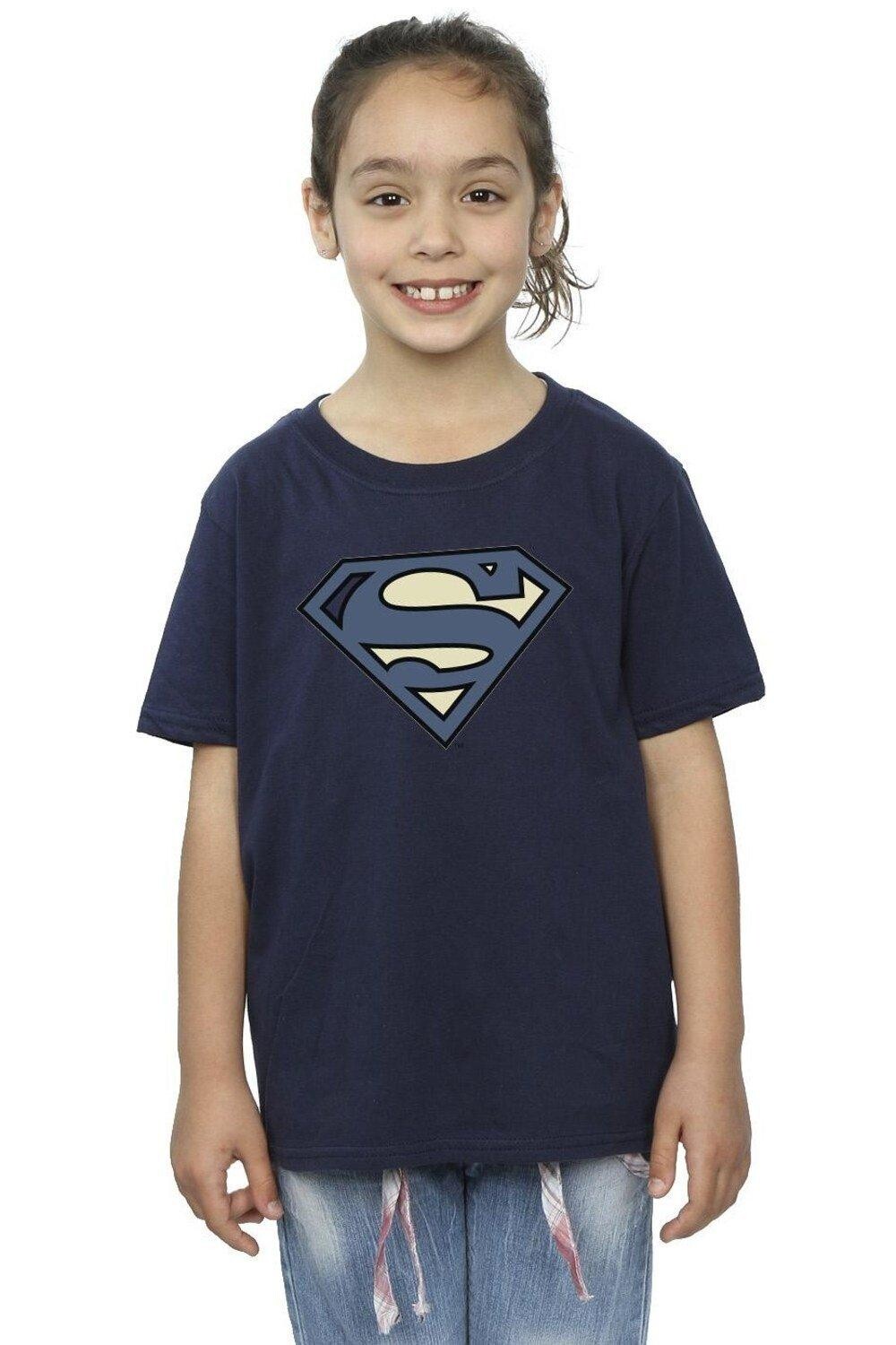 

Синяя хлопковая футболка с логотипом Superman Indigo DC Comics, темно-синий