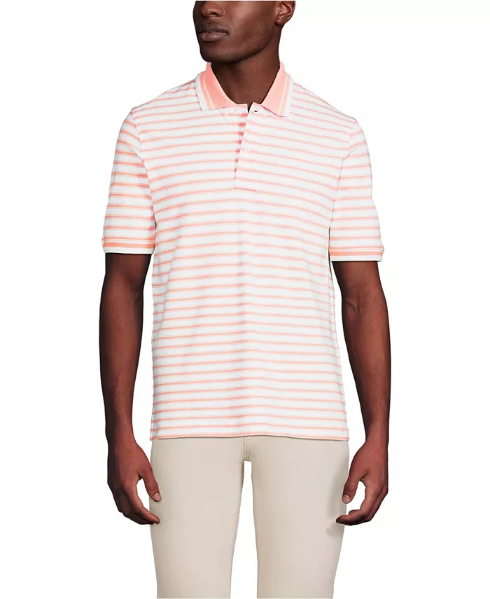 

Мужская поло с коротким рукавом Comfort-First из сетчатого пике Lands' End, белый