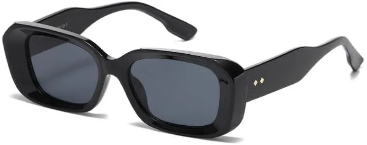 

Модные солнцезащитные очки в современной оправе с цветными темными линзами, защита от УФ-излучения UV400 (черная оправа, светлые темные линзы) Generic, Black