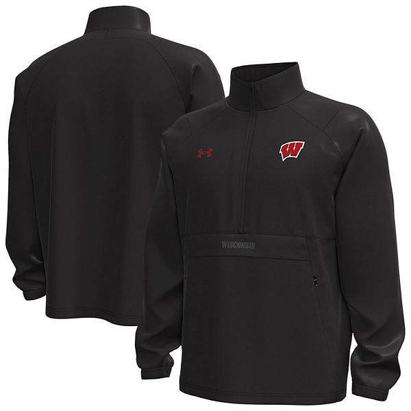 

Мужская черная куртка wisconsin badgers unstoppable woven anorak storm tech half-zip Under Armour
