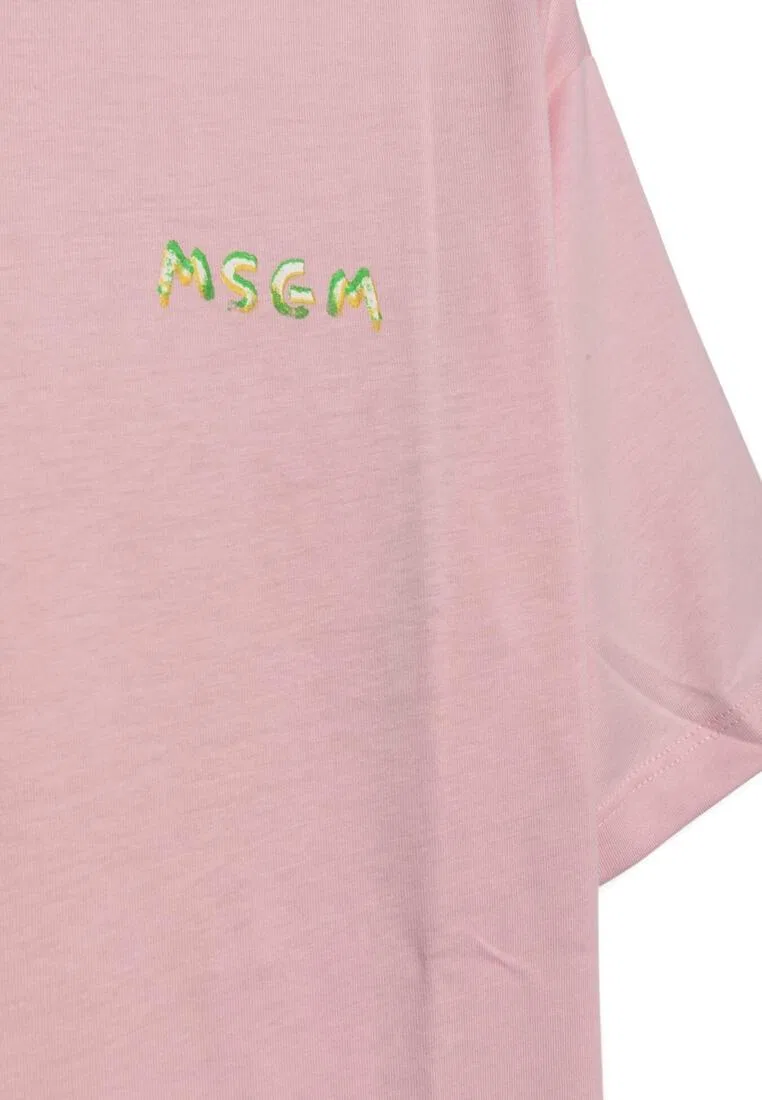 Футболка, хлопок, для детей Msgm, розовый — фото 2