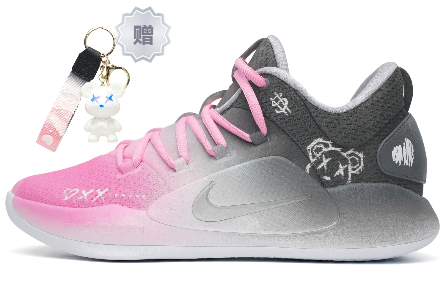 

Баскетбольные кроссовки Hyperdunk X Basketball Shoes Men Low-top Pink/Grey/White Nike