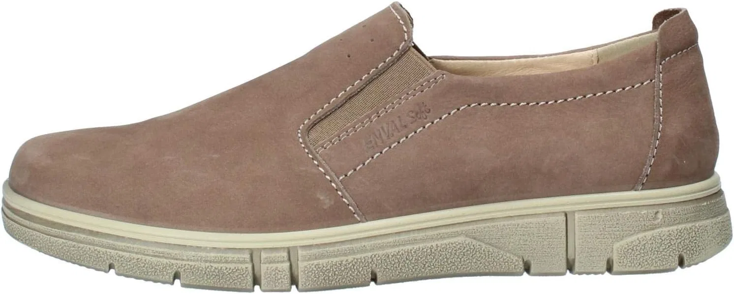 Мужские летние туфли-слипоны ENVAL SOFT 5230622 из нубука, бежевого цвета, производство Италия
