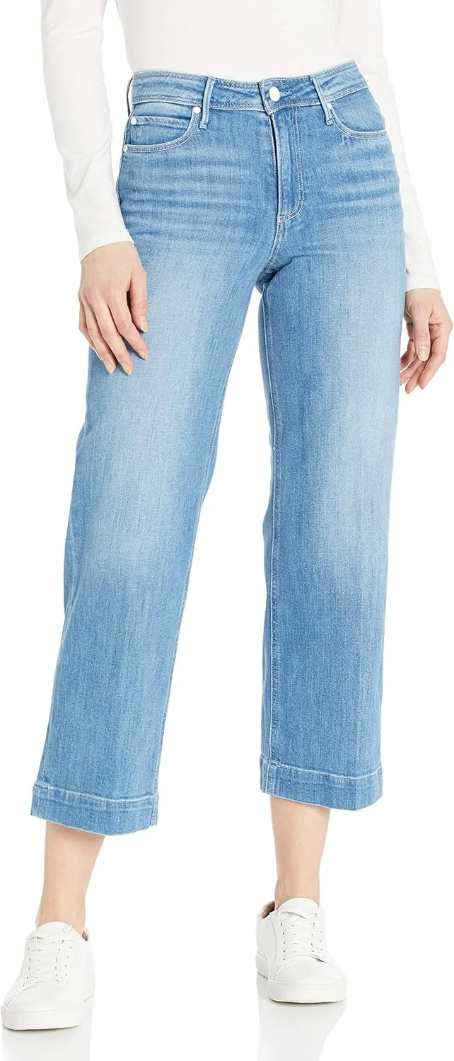 

PAIGE Женские брюки Nellie Wide Leg Cropped High Rise в цвете Everlong