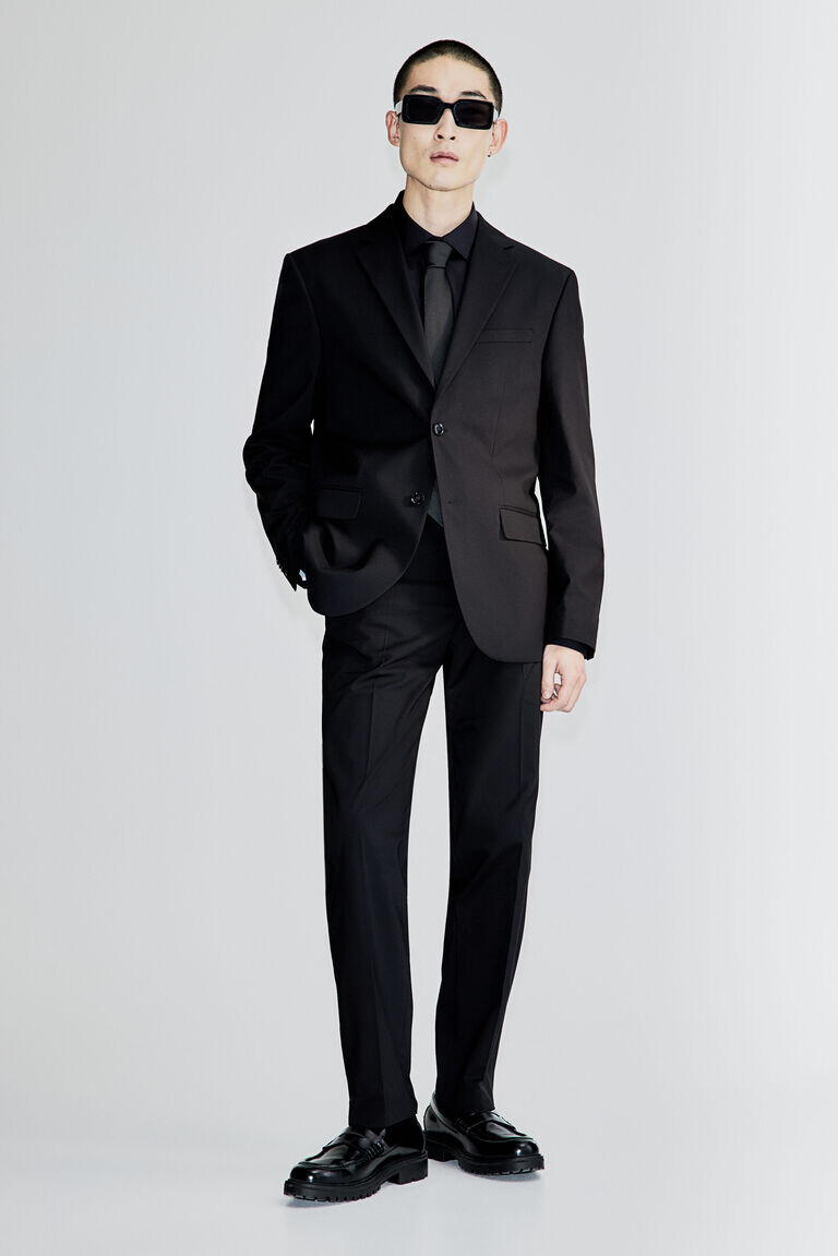 

Брюки regular fit suit H&M, черный