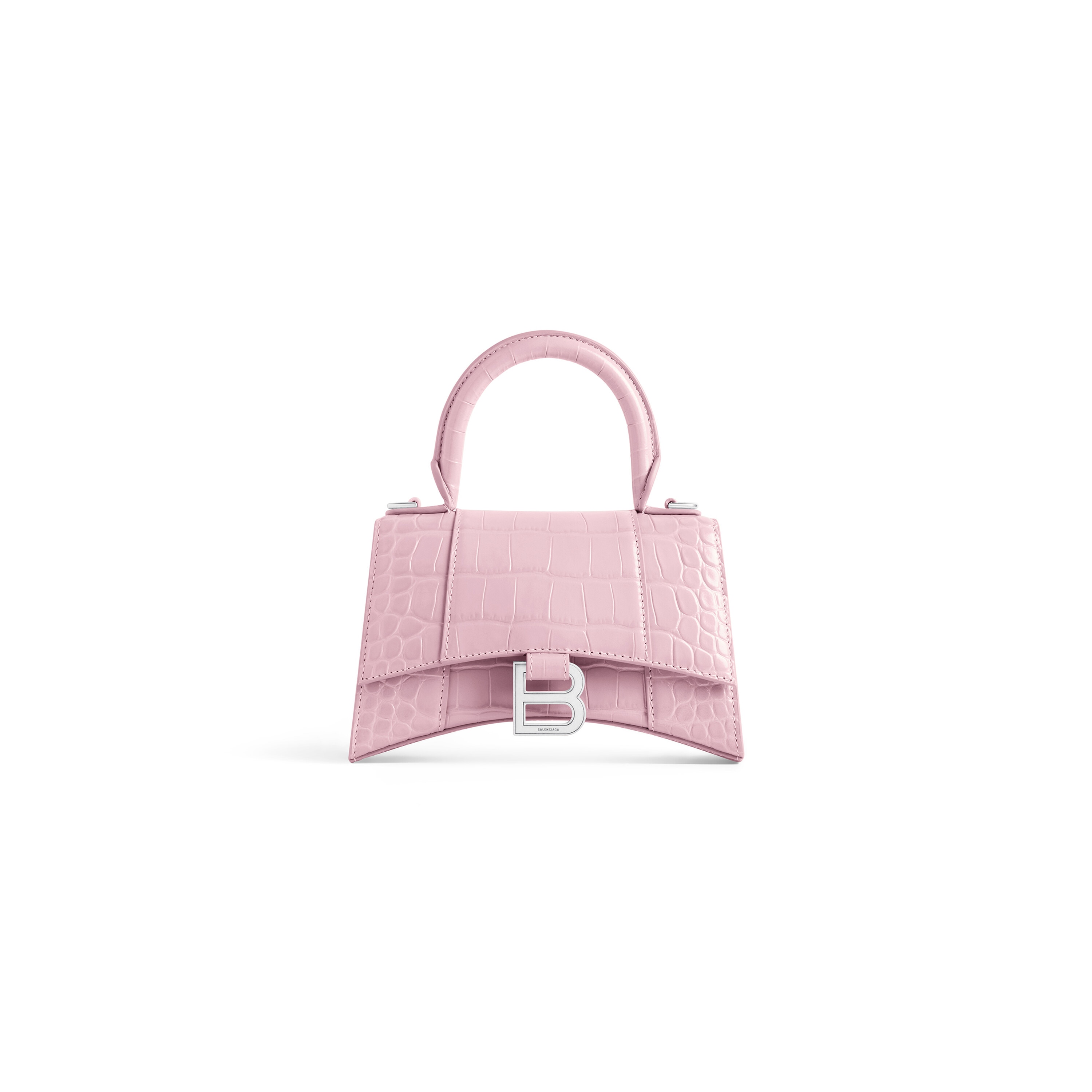 

Сумка Hourglass XS с тиснением под крокодила BALENCIAGA, розовый