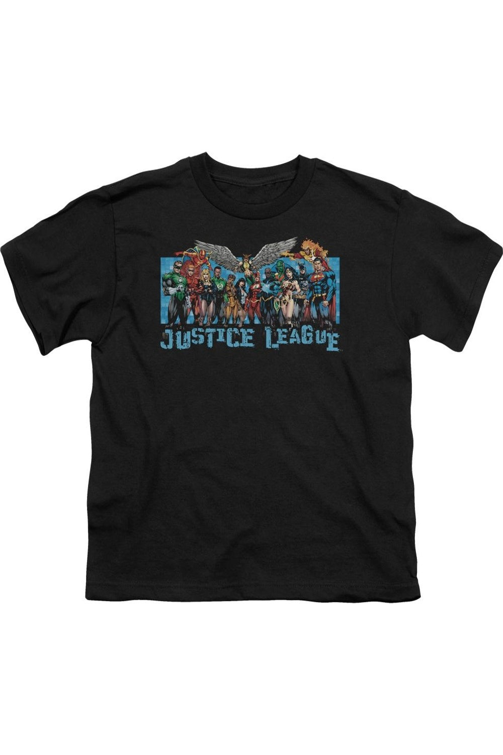 

Футболка с коротким рукавом для детей "Лига Справедливости Америки" Gildan, черный