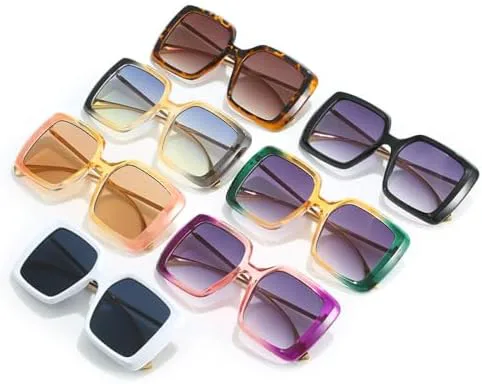 

Большие солнцезащитные очки с двухцветным градиентом (зеленый и желтый) для женщин, модные солнцезащитные очки UV400 для мужчин в стиле панк MTZJH, Leopard Tea