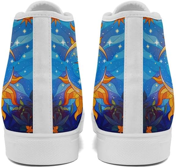 Кеды на высокой подошве Sun Moon Star из холщовой ткани для женщин и мужчин, черные и белые модные туфли, шнуровка, стильные, унисекс, для прогулок и повседневного ношения Awsole — фото 3