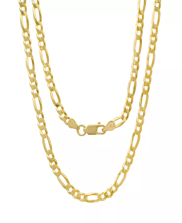 

Ожерелье унисекс Figaro superflat с покрытием из 14-каратного золота Steeltime, gold