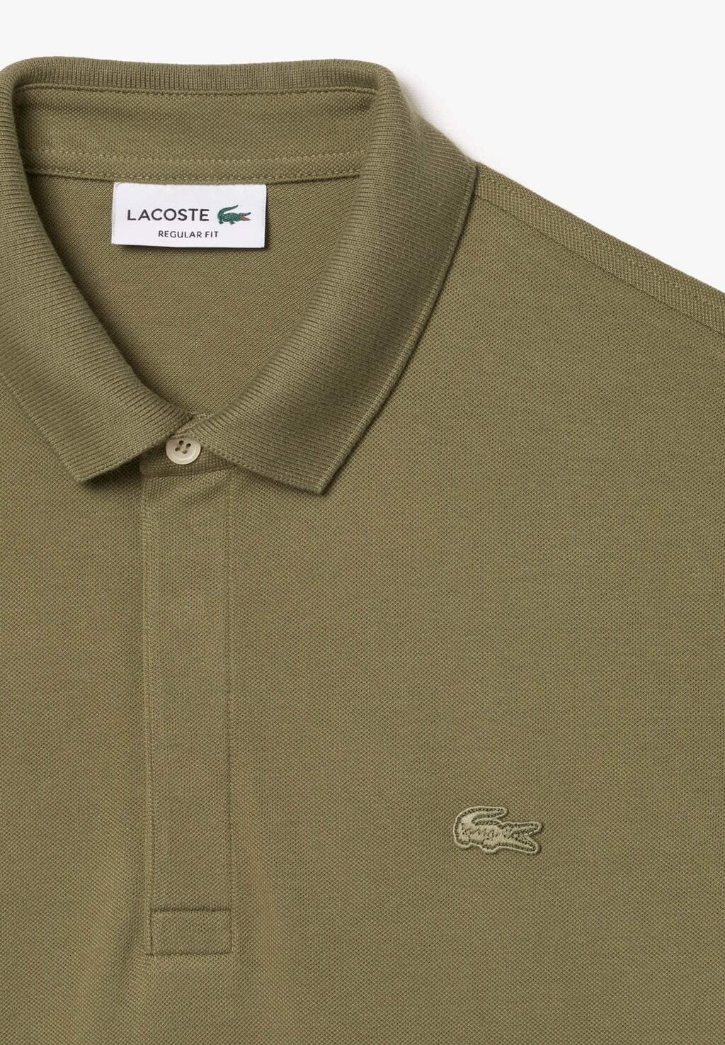 Поло Lacoste, однотонное, зеленый — фото 4