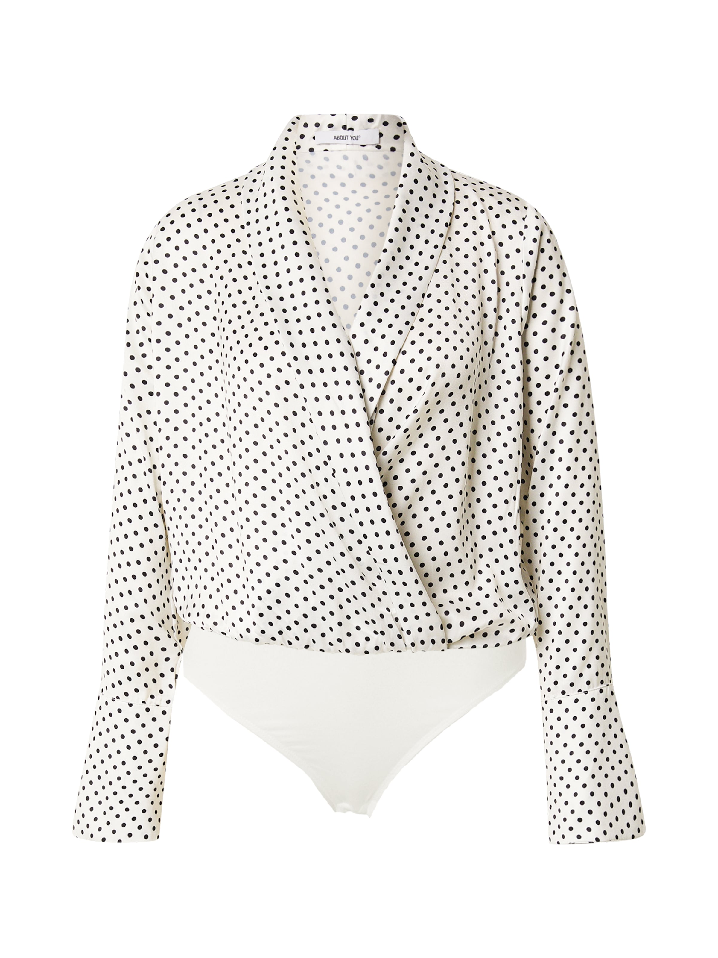 

ABOUT YOU Блузка-боди 'Gitta' в черном и белом цветах
