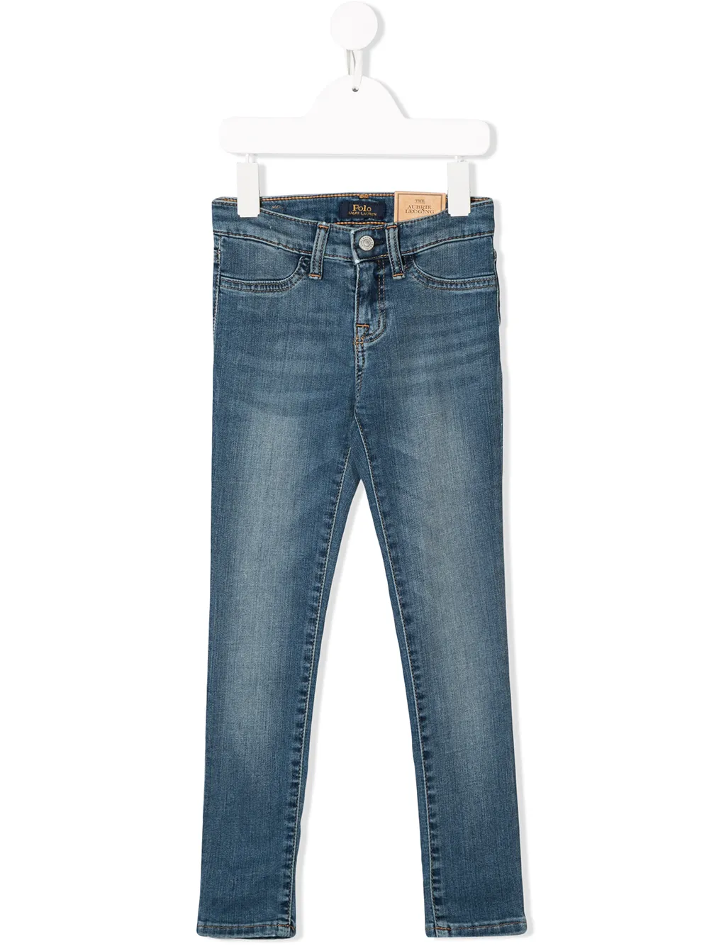 

Джинсы кроя слим с выцветшим эффектом POLO RALPH LAUREN KIDS, синий