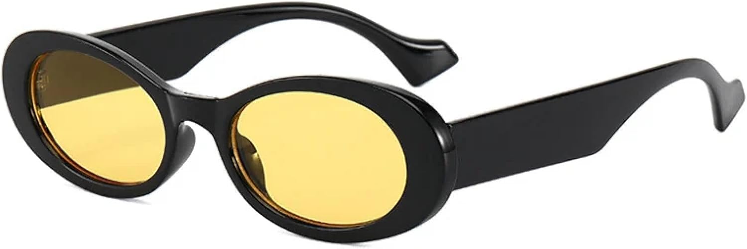 

Солнцезащитные очки с защитой от УФ-излучения UV400 | Овальная маленькая оправа, женские, черные, желтые, круглые | Для женщин и мужчин, для занятий спортом на открытом воздухе и вождения DSVIGF, C4black-yellow