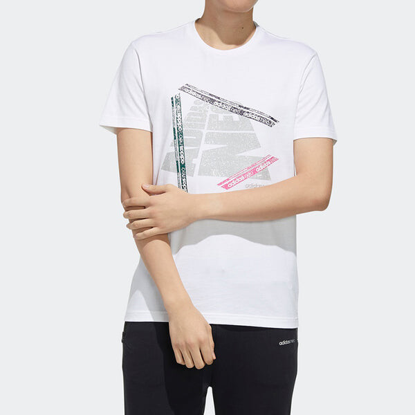 Футболка neo m fsves printing short sleeve white Adidas, белый — фото 3