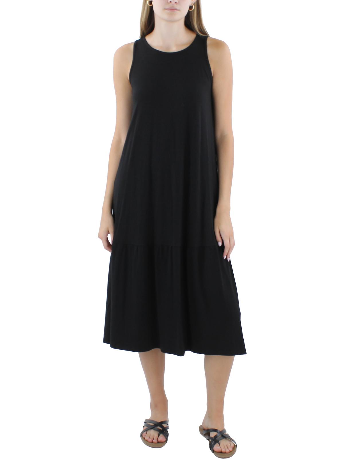 

Женское платье-миди из эластичного лиоцелла Eileen Fisher, черный