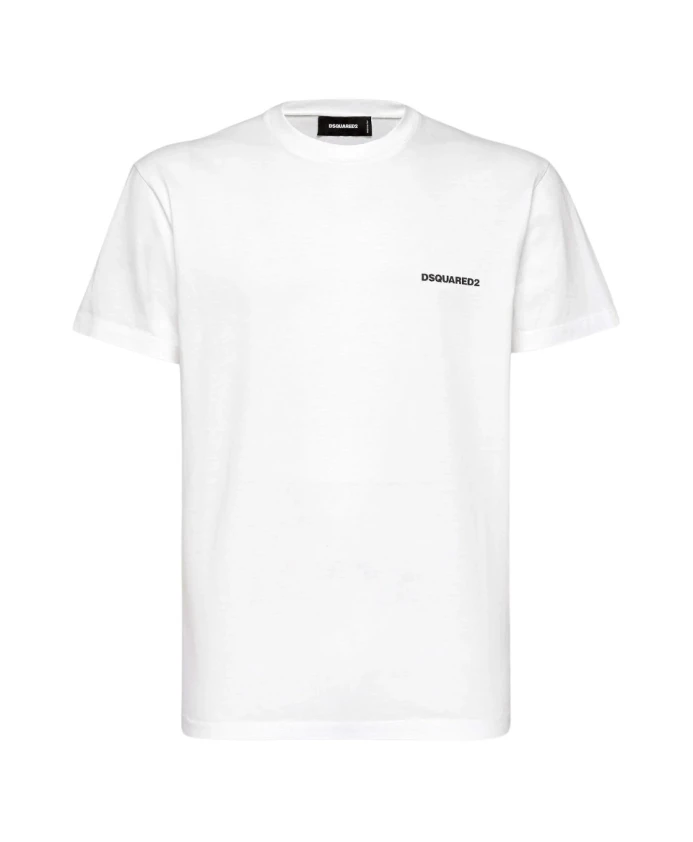

Хлопковая футболка с миланским принтом Dsquared2, белый
