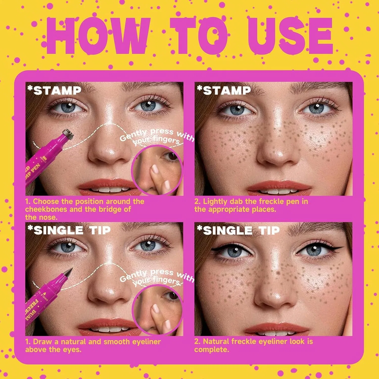 Тональное средство Fake Freckles Stamp 2-in-1 Waterproof, 2.8 мл, F01 бежево-коричневый — фото 2