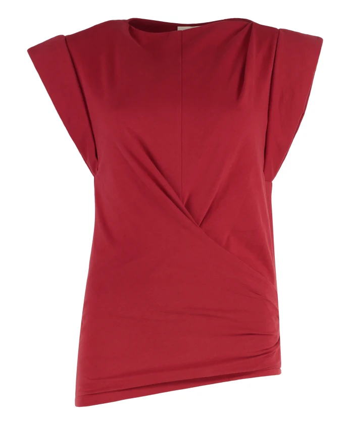 

Хлопковая майка с отворотами на рукавах Marant Ãtoile, красный