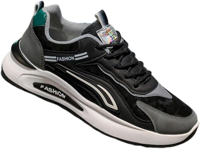 

Мужские повседневные спортивные кроссовки на все сезоны. Верх из кожи. Резиновая подошва. Амортизирующая стелька. Противоскользящее покрытие. Износостойкие. Модные и универсальные Fmshi, черный