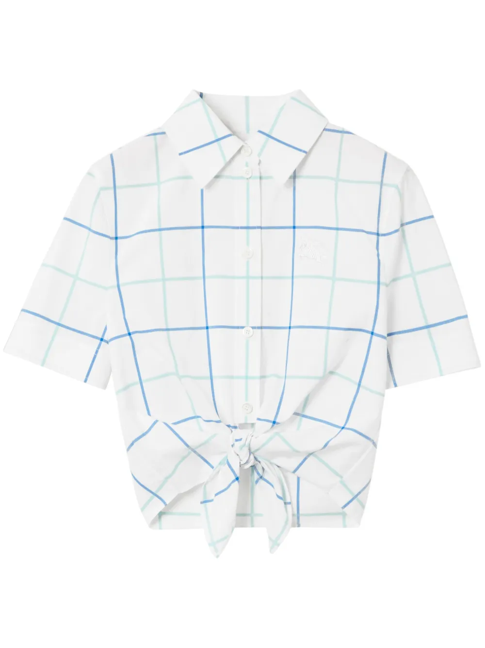 

Укороченная рубашка в клетку BURBERRY, белый