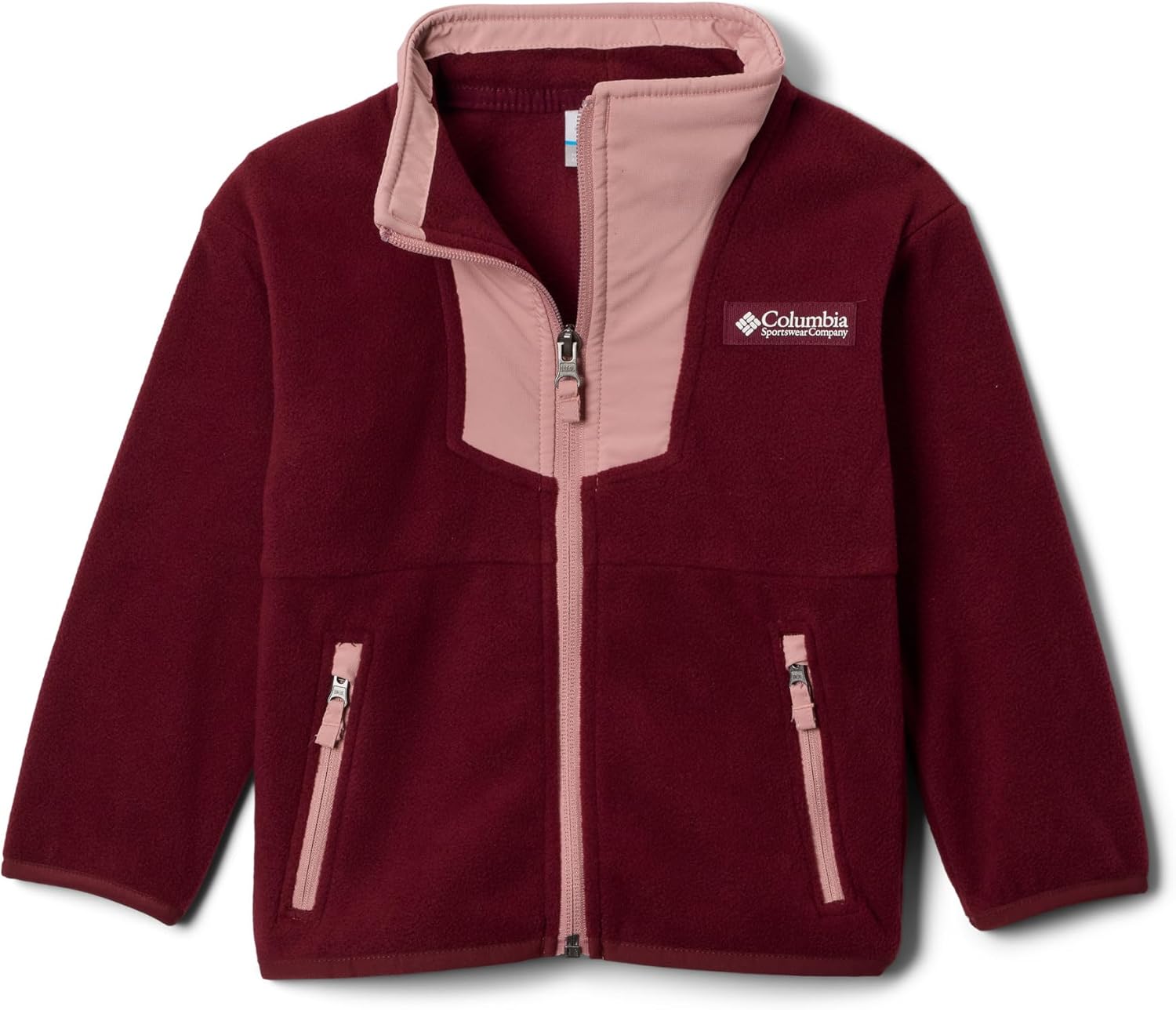

Columbia unisex-baby Sequoia Grove Full Zip Fleece, Rich Wine/Eraser Pink