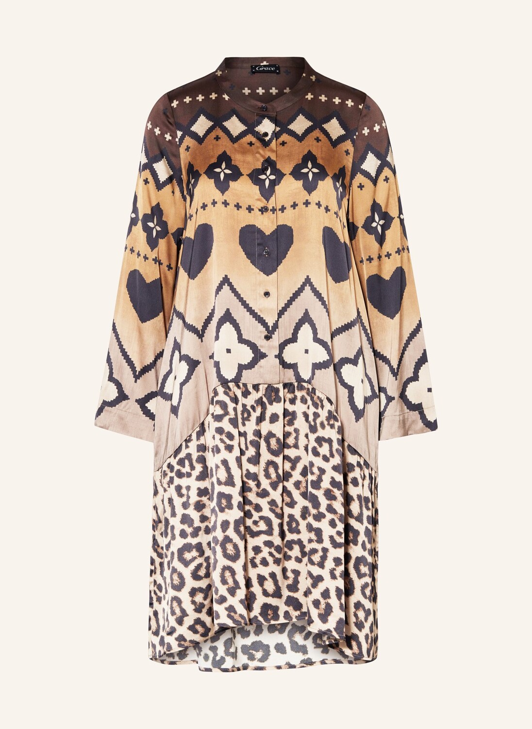 

Атласное платье с рукавами 3/4. Grace, коричневый