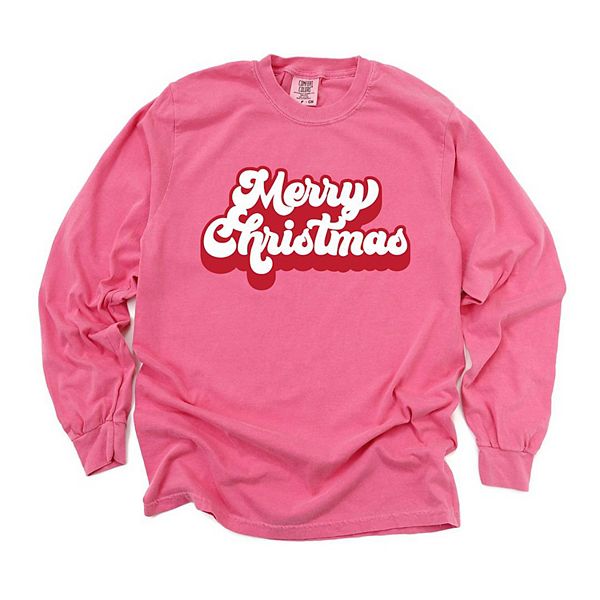 

Ретро футболка с длинным рукавом, окрашенная в стиле мерри кристмас Simply Sage Market, Crunchberry