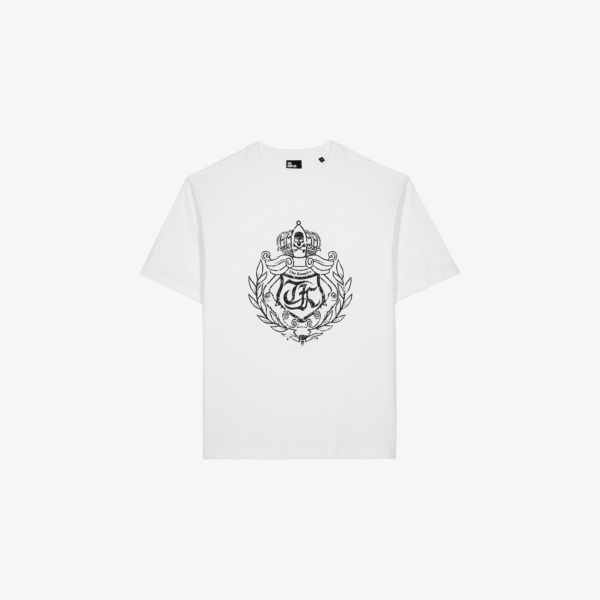 

Футболка The Kooples с принтом логотипа, белый / черный
