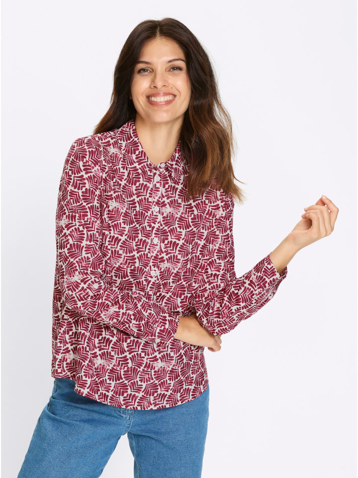 

Блузка с длинными рукавами в красно-белый принт Sieh an!