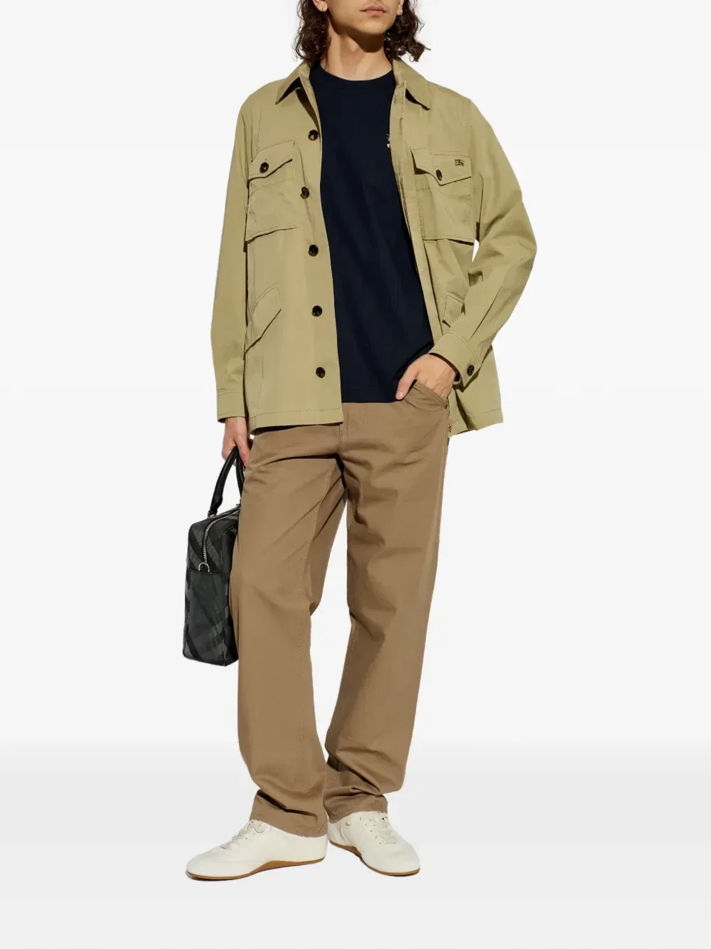 Футболка BURBERRY с круглым вырезом, синий — фото 2