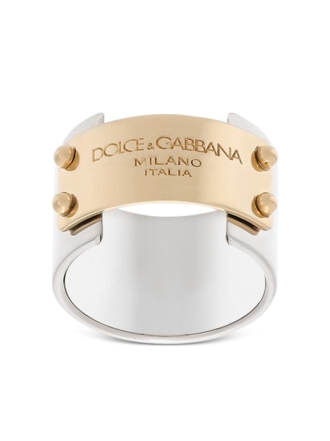 

Кольцо с логотипом-пластикой Dolce & Gabbana, серебряный