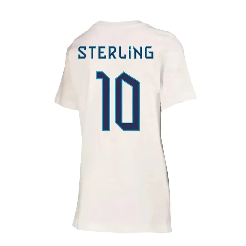 Футболка с принтом Raheem Sterling #10, Англия England, белый — фото 2