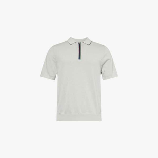 

Рубашка-поло Ps By Paul Smith с фирменной полосой, серый