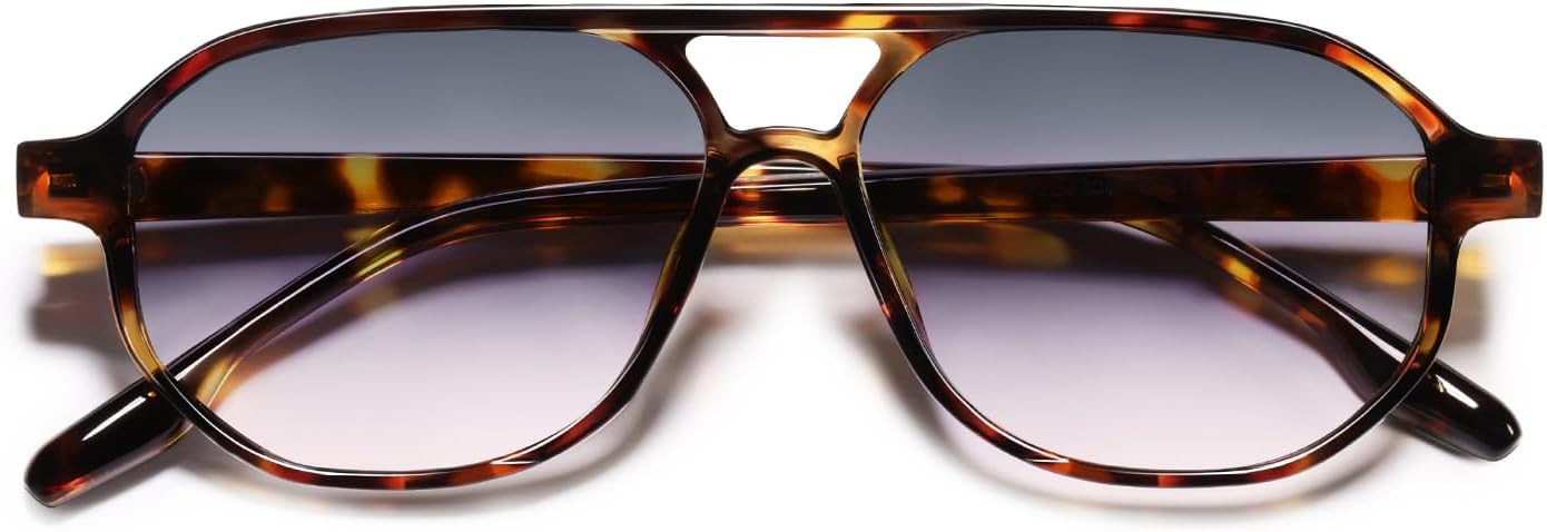 

Солнцезащитные очки-авиаторы VANLINKER в стиле ретро 70-х для женщин и мужчин, классические маленькие квадратные винтажные модные шестиугольные очки 2025 UV400 VL9870, C5 Tortoise Frame/Gray Pink Grading Lens