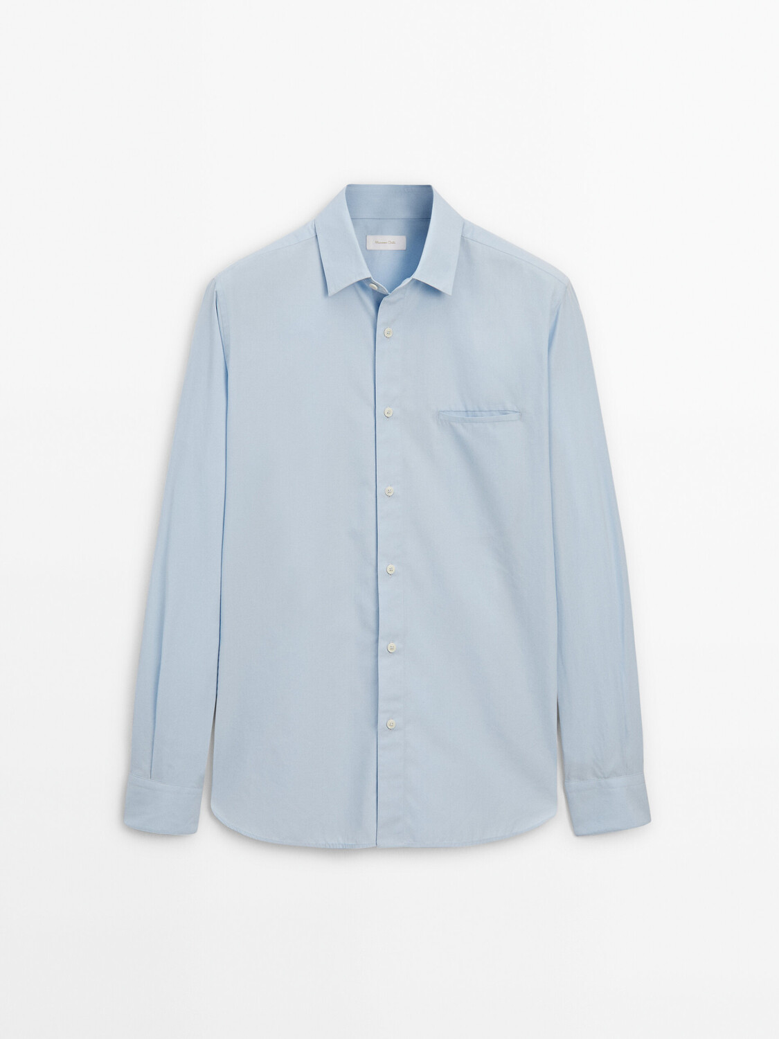 

Рубашка из хлопкового поплина классического кроя Massimo Dutti, голубой