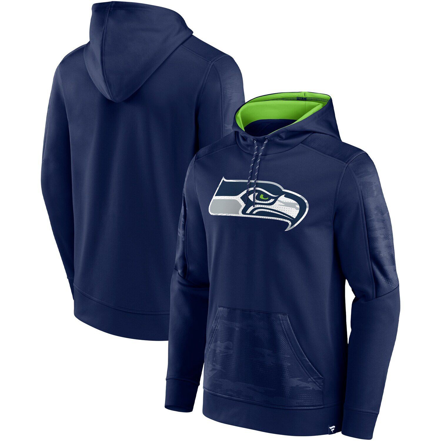 

Мужской темно-синий пуловер с капюшоном с фирменным логотипом Seattle Seahawks On The Ball Fanatics