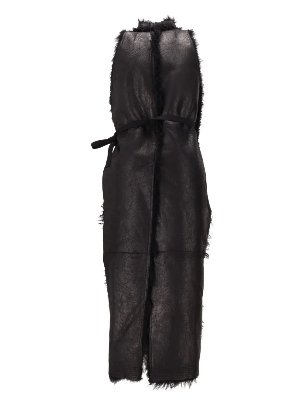 Пальто с меховым воротником Rick Owens, черный — фото 2