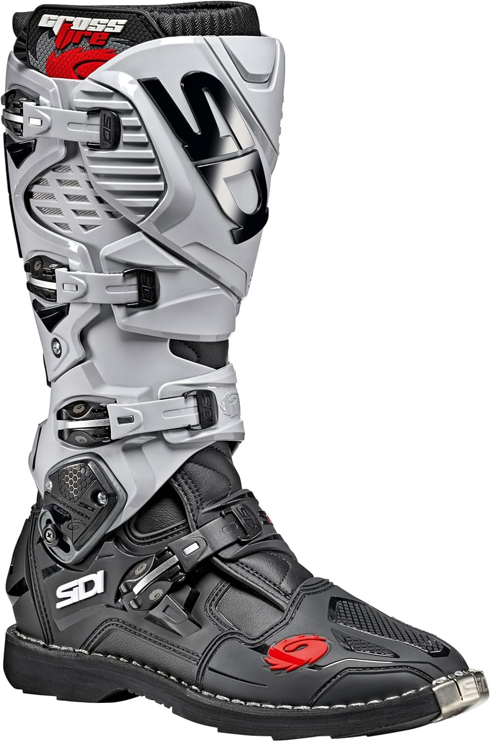 

SiDI | Внедорожные мотоциклетные ботинки, профессиональные мотокроссовые ботинки для мужчин CROSSFIRE 3, регулируемые и сменные пряжки, система Flex, блок гиперразгиба, черный