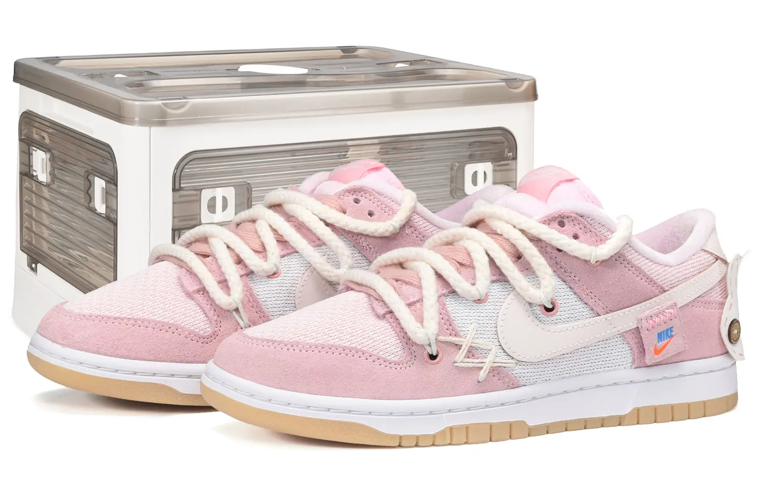 

Кроссовки Nike Dunk Skateboard Shoes Women's Low-Top White Pink