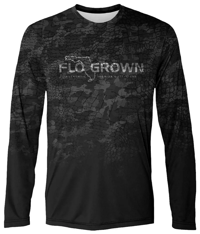 

Мужская рубашка с длинным рукавом FloGrown Gator Ops, черный