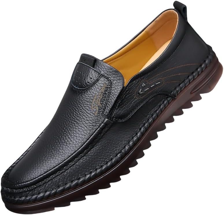 

Туфли из однотонной кожи с комфортной противоскользящей подошвой, повседневные и прочные, мужские оксфорды Clolinde, черный